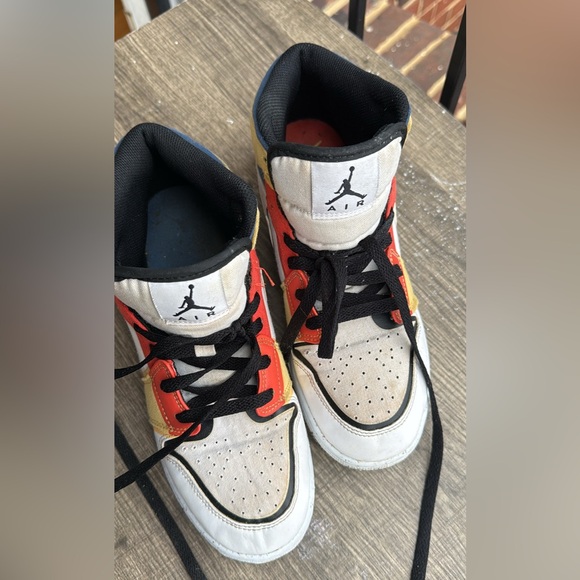 Nike Air Jordan 1 Mid Multi Color Canvas size 7 Y - Picture 4 of 6